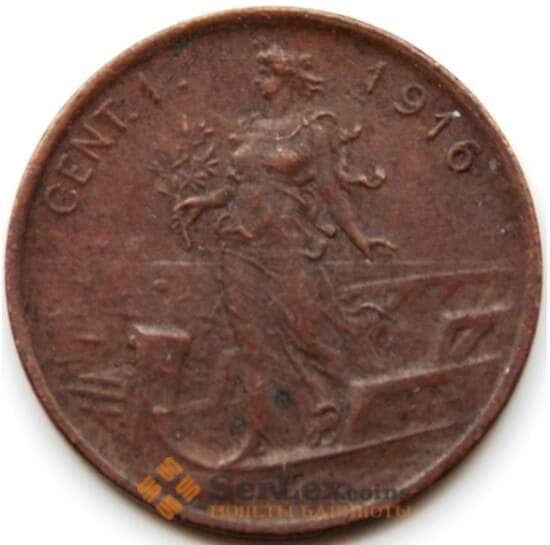 Италия 1 чентезимо 1916 КМ40 XF арт. С04319