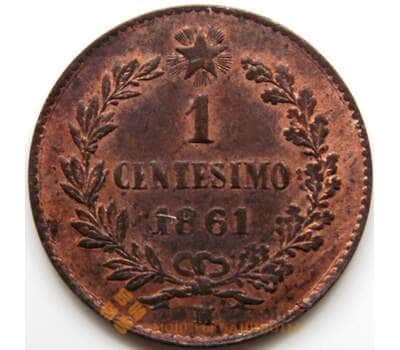 Монета Италия 1 чентезимо 1861 М КМ1.1 AU арт. С04320