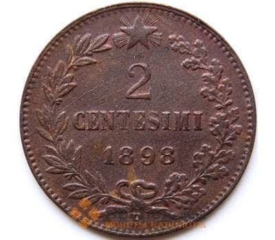 Монета Италия 2 чентезимо 1898 R КМ30 AU арт. С04323