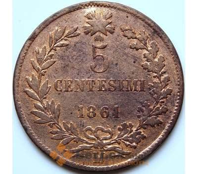 Монета Италия 5 чентезимо 1861 M КМ3.2 F+ арт. С04325