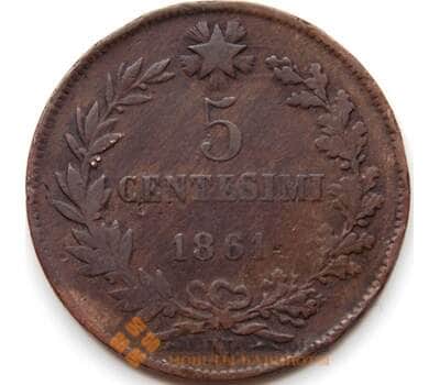 Монета Италия 5 чентезимо 1861 N КМ3.3 VF арт. С04328