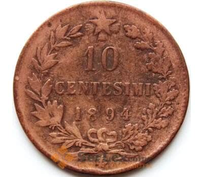 Монета Италия 10 чентезимо 1894 B/I КМ27.1 F арт. С04329