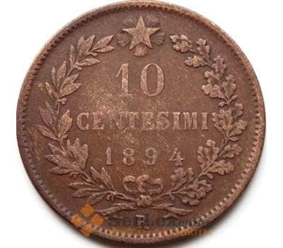 Монета Италия 10 чентезимо 1894 R КМ27.1 F арт. С04330