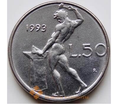 Монета Италия 50 лир 1993 КМ95.2 UNC арт. С04347