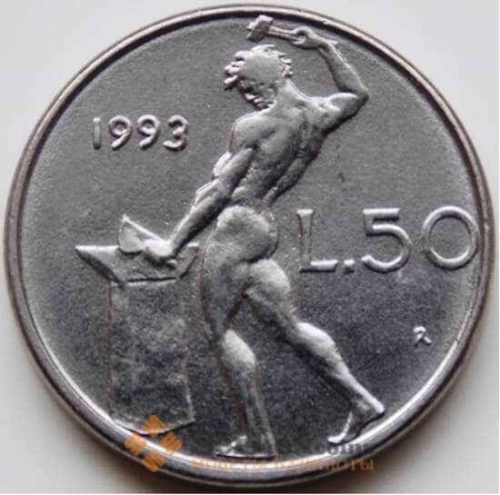 Италия 50 лир 1993 КМ95.2 UNC арт. С04347