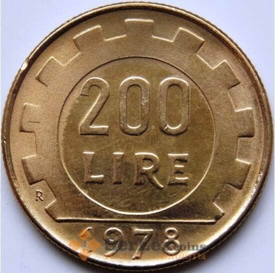 Италия 200 лир 1978 КМ105 UNC арт. С04356