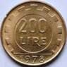 Италия 200 лир 1978 КМ105 UNC арт. С04356