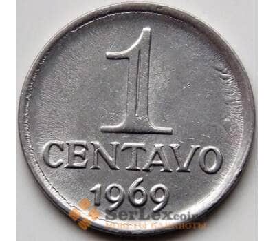 Монета Бразилия 1 сентаво 1969 КМ575.2 UNC арт. С04359