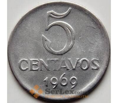 Монета Бразилия 5 сентаво 1969 КМ577.2 XF арт. С04361