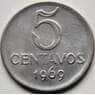 Бразилия 5 сентаво 1969 КМ577.2 XF арт. С04361