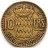 Монако монета 10 франков 1950 КМ130 VF арт. С04415