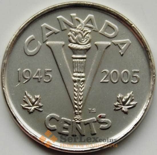 Канада 5 центов 2005 КМ627 60 лет победы в ВОВ Unc арт. С04439
