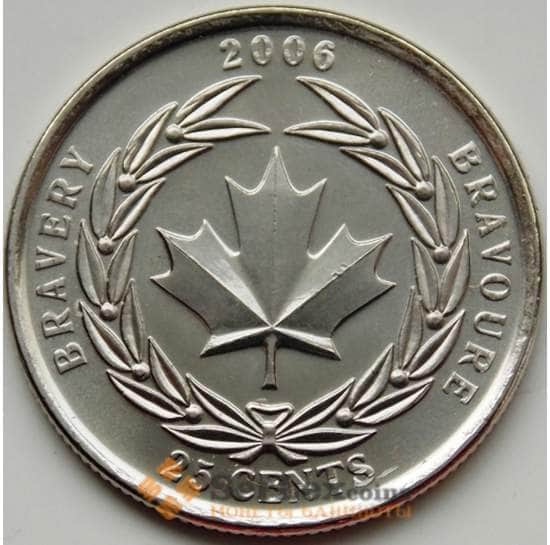 Канада монета 25 центов 2006 КМ629 Медаль за Храбрость UNC арт. С04443