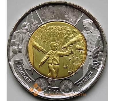 Монета Канада 2 доллара 2014 Подожди меня, папа UNC арт. С04446