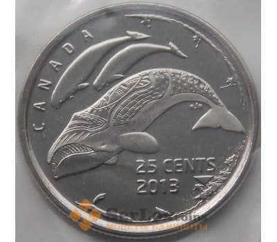 Монета Канада 25 центов 2013 Охота на китов UNC глянцевые арт. С04454