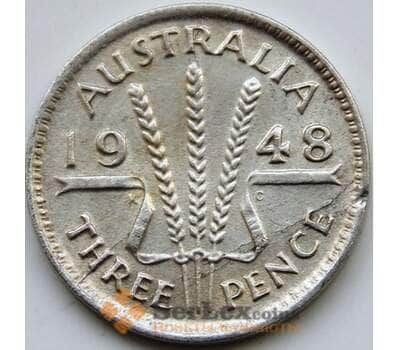 Монета Австралия 3 пенса 1948 КМ37а XF Серебро арт. С04469