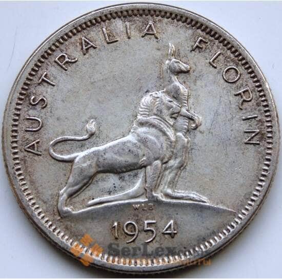 Австралия 1 флорин 1954 КМ55 XF Серебро арт. С04473
