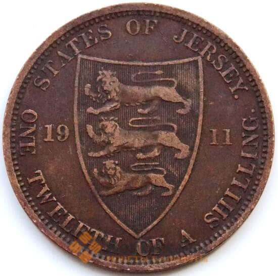 Джерси 1/12 шиллинга 1911 КМ12 VF арт. С04491