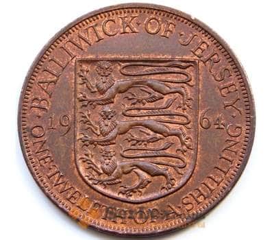 Монета Джерси 1/12 шиллинга 1964 КМ21 AU арт. С04497