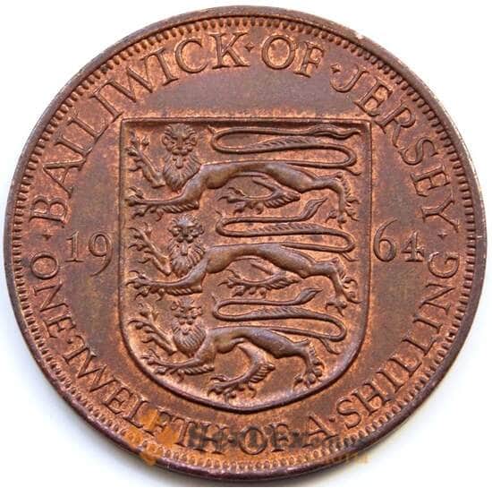 Джерси 1/12 шиллинга 1964 КМ21 AU арт. С04497