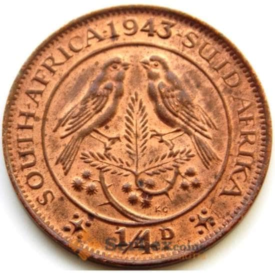 Южная Африка ЮАР 1/4 пенни (фартинг) 1943 КМ23 UNC арт. С04505