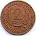 Монета Восточно-Карибские острова 2 цента 1965 КМ3 XF арт. С04514