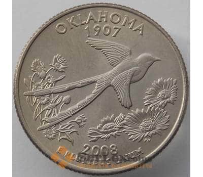 Монета США 25 центов 2008 D КМ421 UNC Оклахома (J05.19) арт. 17396