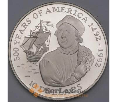 Острова Кука монета 10 долларов 1990 КМ121 Proof Христофор Колумб арт. 42287