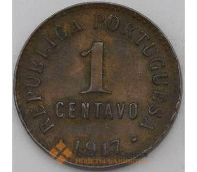 Монета Португалия 1 сентаво 1917 КМ565 XF арт. 28889
