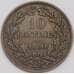 Люксембург монета 10 сантимов 1860 КМ23 XF  арт. 42770