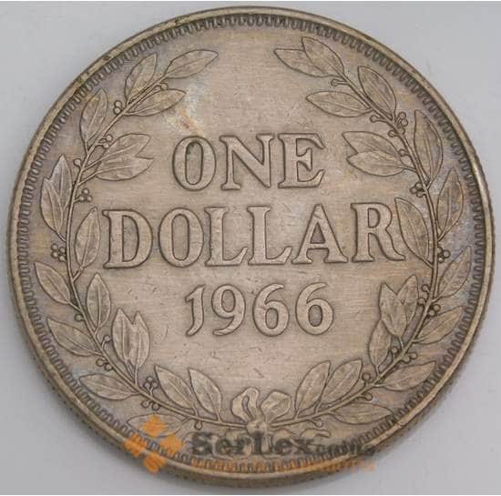 Либерия монета 1 доллар 1966 КМ18а.1 VF арт. 45727