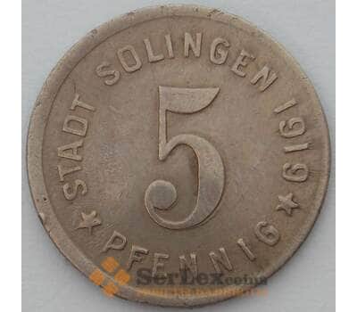 Германия Нотгельд 5 пфеннигов 1919 Сталь Золинген (J05.19) арт. 15985