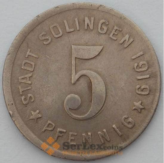Германия Нотгельд 5 пфеннигов 1919 Сталь Золинген (J05.19) арт. 15985