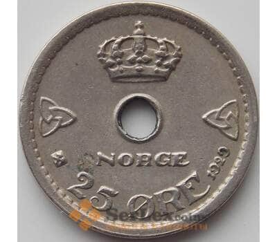 Монета Норвегия 25 эре 1929 КМ384 VF арт. 11400