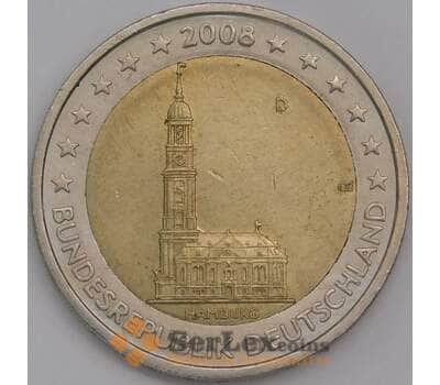 Германия монета 2 евро 2008 КМ261 XF Церковь св. Михаила, Гамбург арт. 42264