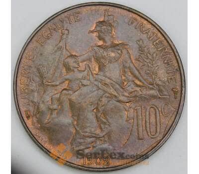 Франция 10 сантимов 1902 КМ843 aUNC арт. 56230