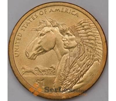 Монета США 1 доллар 2012 Сакагавея - Индеец с лошадью P арт. 31117