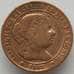Монета Испания 1/2 сентимо 1868 КМ632 XF Изабелла II (J05.19) арт. 15207