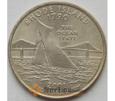 Монета США 25 центов 2001 D КМ320 UNC Род Айленд (J05.19) арт. 15824