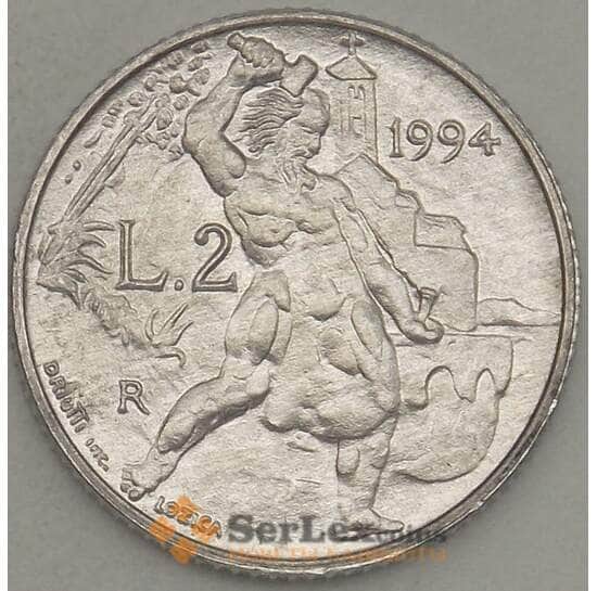 Сан-Марино 2 лиры 1994 UNC (n17.19) арт. 21518