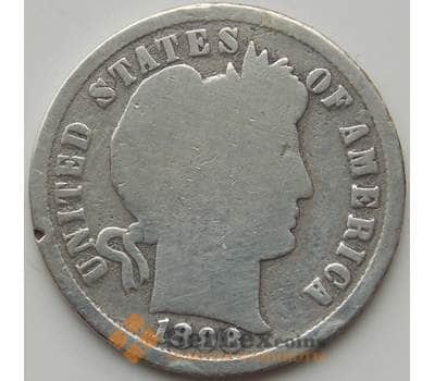 Монета США дайм 10 центов 1898 КМ113 VG-F арт. 11474