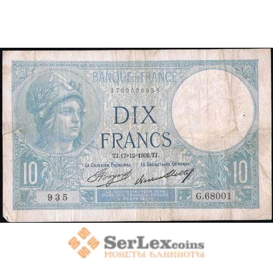 Франция банкнота 10 франков 1936 Р73е VF- арт. 37965
