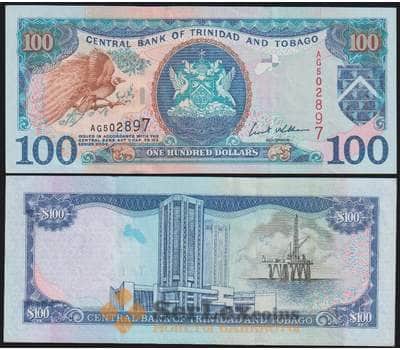 Тринидад и тобаго банкнота 100 долларов 2002 Р45 UNC  арт. 48355