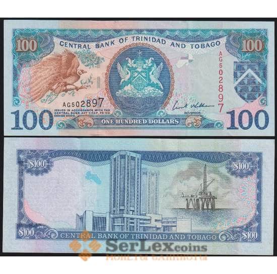 Тринидад и тобаго банкнота 100 долларов 2002 Р45 UNC  арт. 48355