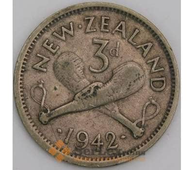 Новая Зеландия 3 пенса 1942 КМ7 VF арт. 46471