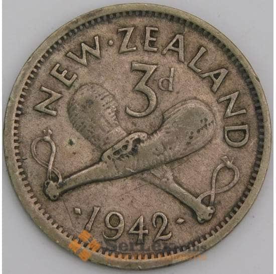 Новая Зеландия 3 пенса 1942 КМ7 VF арт. 46471