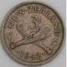 Новая Зеландия 3 пенса 1942 КМ7 VF арт. 46471