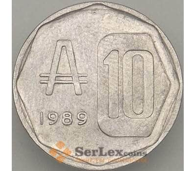 Монета Аргентина 10 аустралей 1989 КМ102 AU арт. 18163