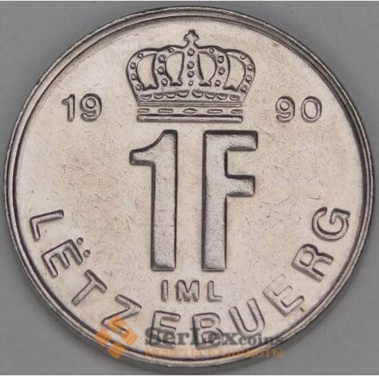 Люксембург 1 франк 1990 КМ63 UNC арт. 53387
