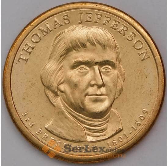 США 1 доллар 2007 3 президент Джефферсон D арт. 31108